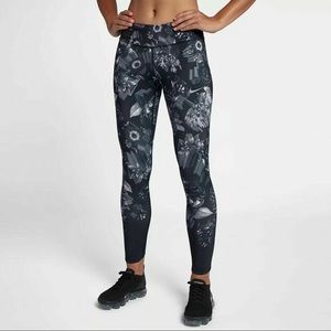 NIKE Workout Leggings Full Length Epic LUX Floral Print Running Pants